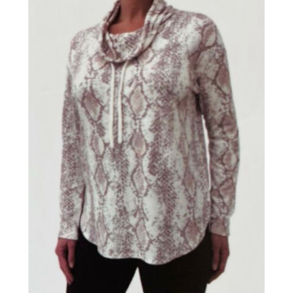 NEW CALVIN KLEIN “Snake Print Cowl Neck Pullover Sweatshirt”